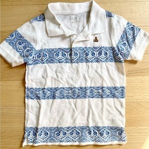 Baby Gap boys white and blue stripe shirt sleeve polo shirt 5